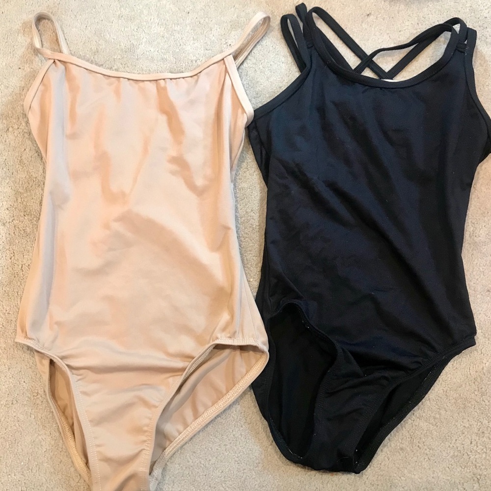 2 pairs! Nude/Black Motionwear Leotards